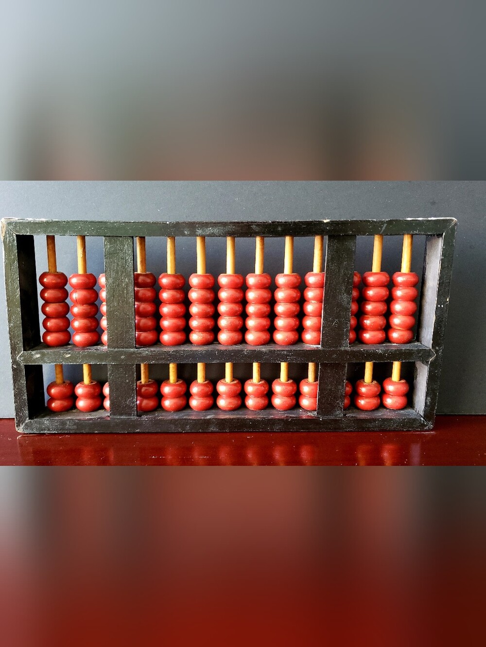 Vintage Wooden Abacus with Red Beads - Picture 2 of 5